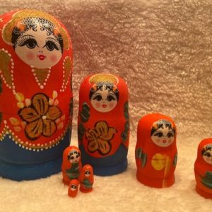 rode matroesjka 7 poppetjes met glitters